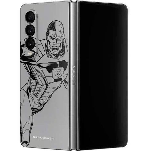 DC Comics Cyborg Comic Pop Galaxy Z Fold4 5G Skin